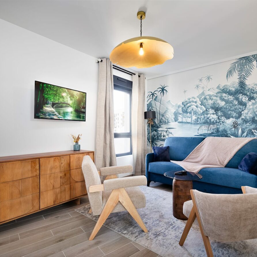 séjour appartement t2 cosy et chaleureux