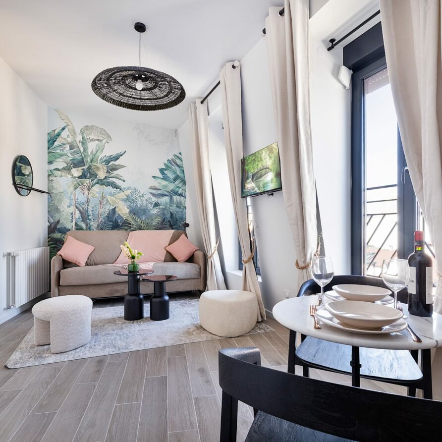 Espace salon élégant du studio 3.1 moderne et chic à Paris
