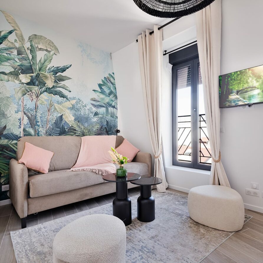 Espace salon élégant du studio 3.1 moderne et chic à Paris